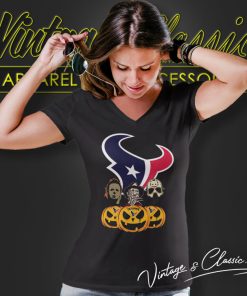 Michael Myers Freddy Krueger Jason Voorhees Houston Texans Halloween V Neck TShirt