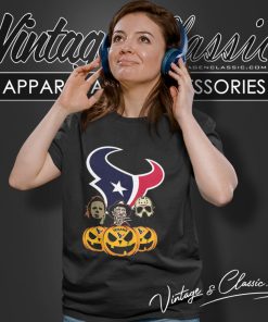 Michael Myers Freddy Krueger Jason Voorhees Houston Texans Halloween Women T Shirt