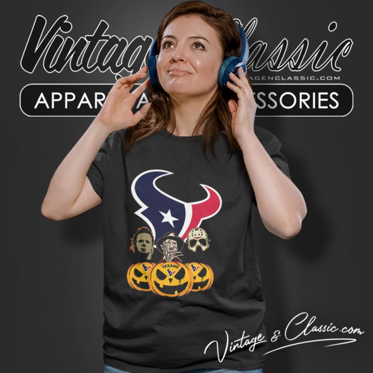 Michael Myers Freddy Krueger Jason Voorhees Houston Texans Halloween Women T Shirt Michael Myers Freddy Krueger Jason Voorhees Houston Texans Halloween Women T Shirt