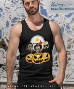 Michael Myers Freddy Krueger Jason Voorhees Pittsburgh Steelers Halloween Shirt 4 Michael Myers Freddy Krueger Jason Voorhees Pittsburgh Steelers Halloween Tank Top Racerback