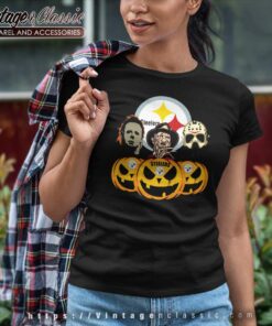 Michael Myers Freddy Krueger Jason Voorhees Pittsburgh Steelers Halloween Shirt 6 Michael Myers Freddy Krueger Jason Voorhees Pittsburgh Steelers Halloween Women TShirt