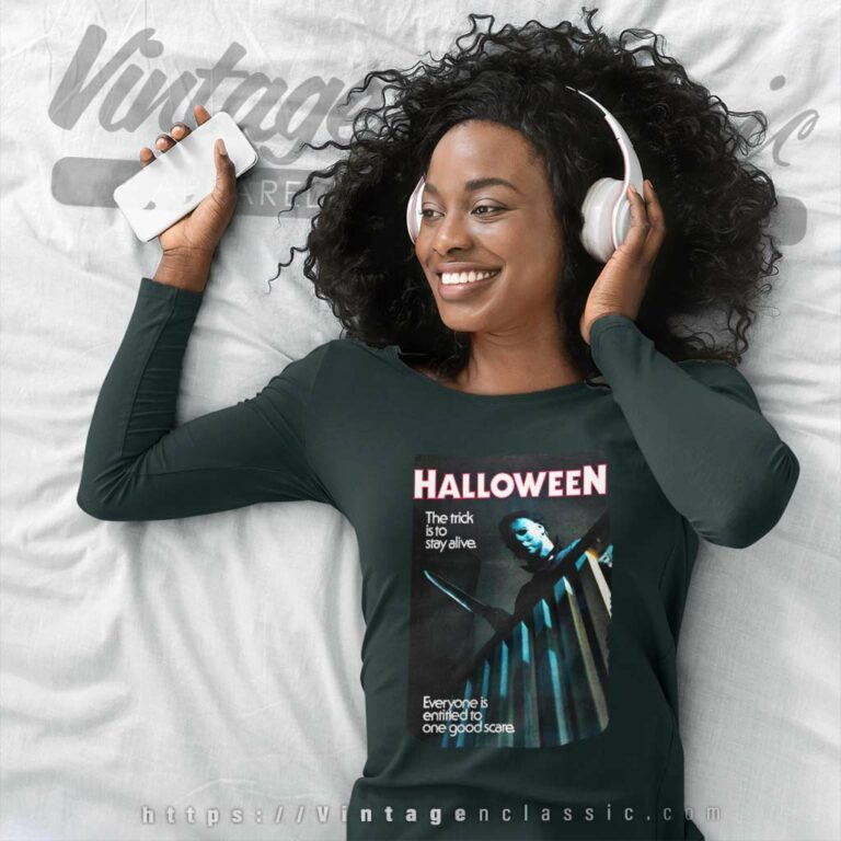 Halloween The Trick is to Stay Alive Long Sleeve Tee Halloween The Trick is to Stay Alive Long Sleeve Tee