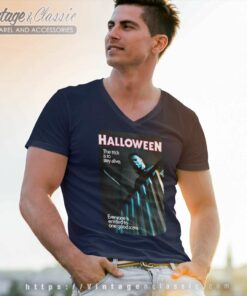 Halloween The Trick is to Stay Alive V Neck TShirt