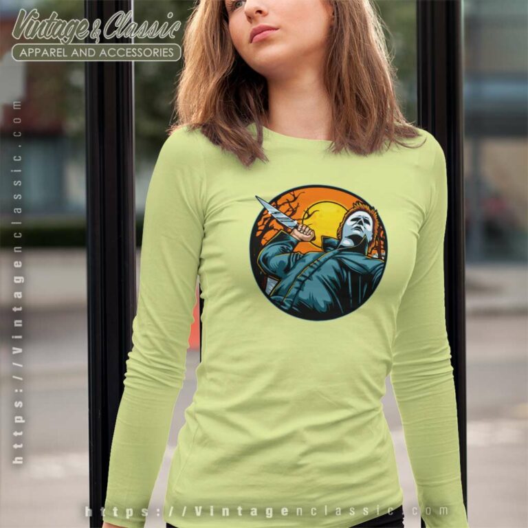 Michael Myers Halloween Pumpkin Long Sleeve Tee Michael Myers Halloween Pumpkin Long Sleeve Tee