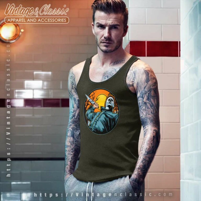 Michael Myers Halloween Pumpkin Tank Top Racerback Michael Myers Halloween Pumpkin Tank Top Racerback