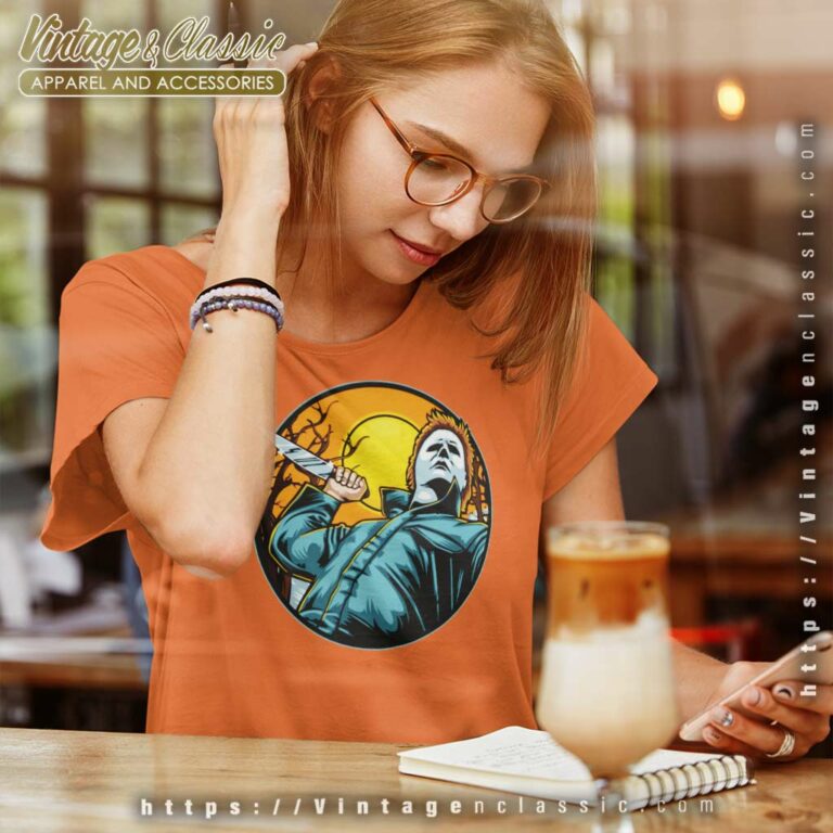 Michael Myers Halloween Pumpkin Women TShirt Michael Myers Halloween Pumpkin Women TShirt