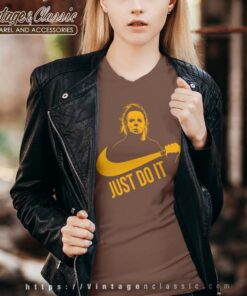 Michael Myers Just Do It funny logo nike Vneck