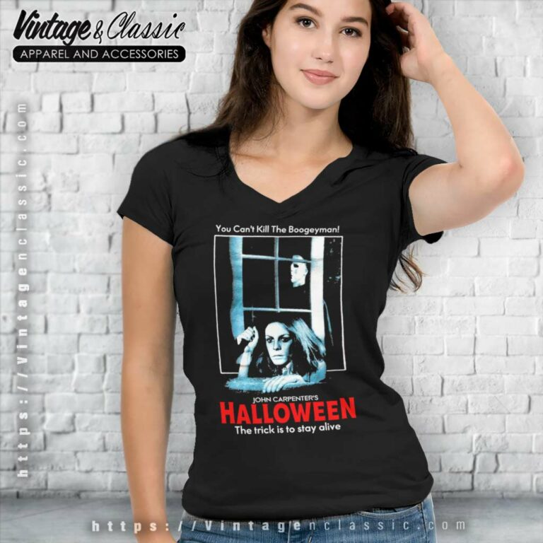 Michael Myers Laurie Halloween V Neck TShirt Michael Myers Laurie Halloween V Neck TShirt