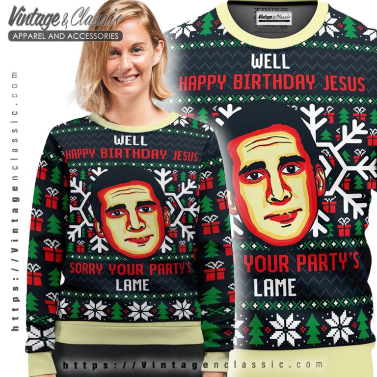 Michael Scott Birthday Jesus Ugly Christmas Sweater Ugly Sweater shirt Michael Scott Birthday Jesus Ugly Christmas Sweater Ugly Sweater shirt