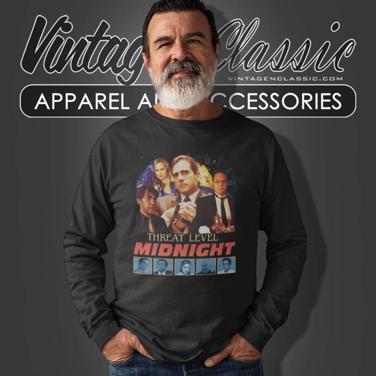 Michael Scott Threat Level Midnight Movie Long Sleeve Tee Michael Scott Threat Level Midnight Movie Long Sleeve Tee