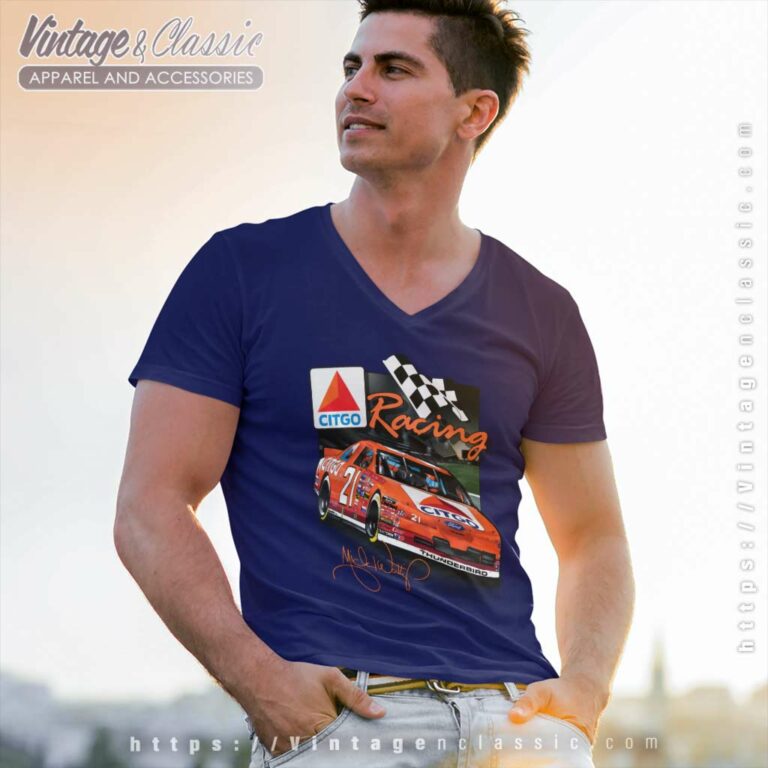 Michael Waltrip Citgo Racing Nascar V Neck TShirt Michael Waltrip Citgo Racing Nascar V Neck TShirt