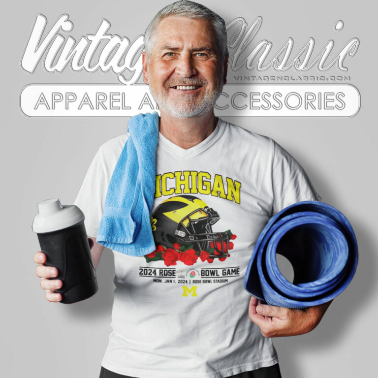 Michigan 2024 Rose Bowl Game V Neck TShirt Michigan 2024 Rose Bowl Game V Neck TShirt