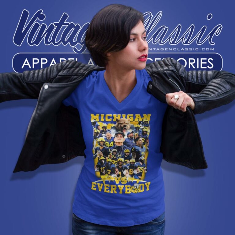 Michigan All Team Vs Everybody V Neck TShirt Michigan All Team Vs Everybody V Neck TShirt