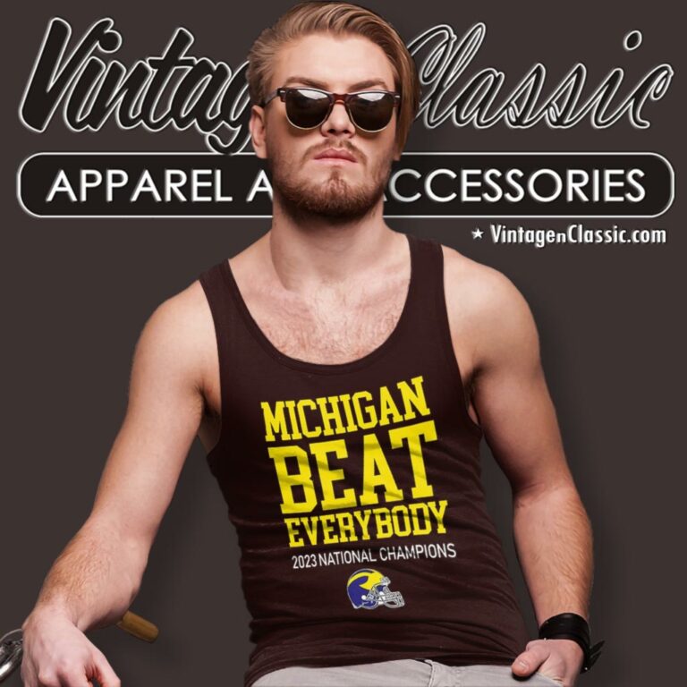Michigan Beat Everybody 2023 National Champions Helmet Tank Top Racerback Michigan Beat Everybody 2023 National Champions Helmet Tank Top Racerback