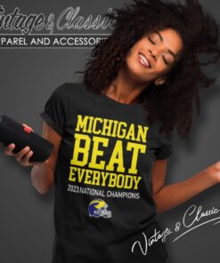 Michigan Beat Everybody 2023 National Champions Helmet Women T Shirt