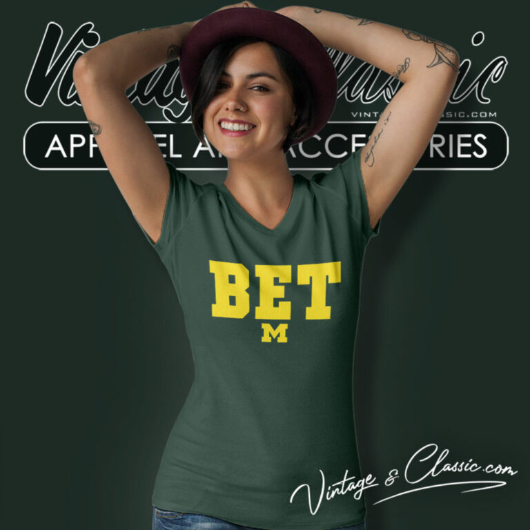 Michigan Football Bet V Neck TShirt Michigan Football Bet V Neck TShirt