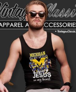 Michigan In My Veins Jesus In My Heart Tank Top Racerback