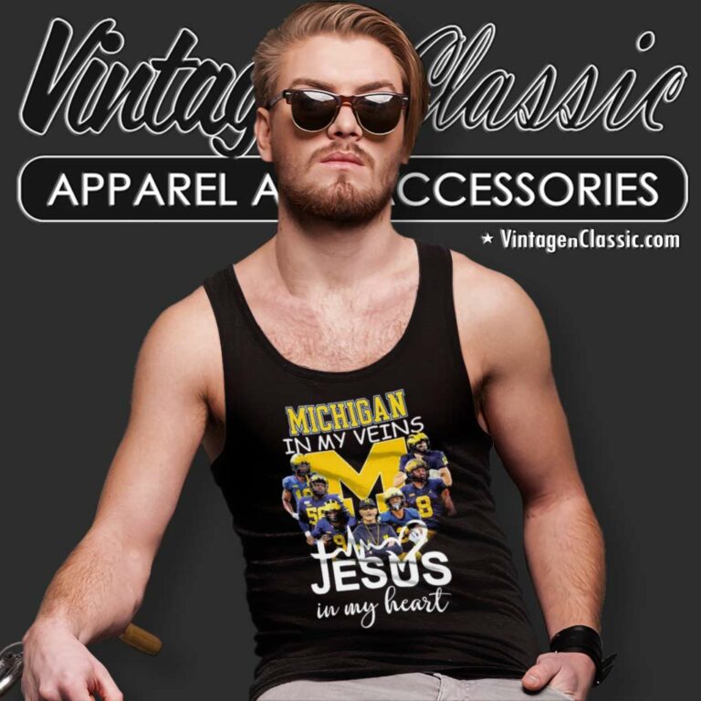 Michigan In My Veins Jesus In My Heart Tank Top Racerback Michigan In My Veins Jesus In My Heart Tank Top Racerback