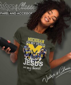 Michigan In My Veins Jesus In My Heart Women TShirt