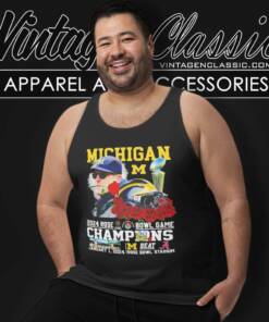 Michigan Jim Harbaugh Beat Alabama Trophy 2024 Rose Bowl Game Champions Tank Top Racerback