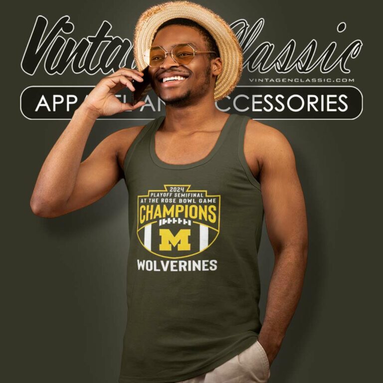Michigan Playoff Semifinal At The Rose Bowl Game Champions Tank Top Racerback Michigan Playoff Semifinal At The Rose Bowl Game Champions Tank Top Racerback