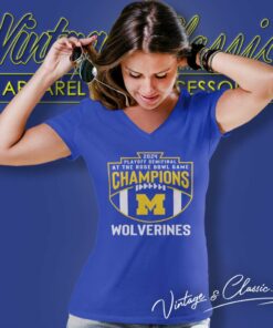 Michigan Playoff Semifinal At The Rose Bowl Game Champions V Neck TShirt