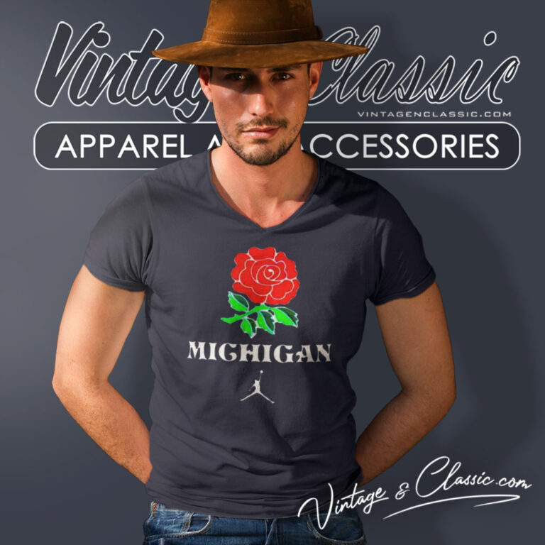 Michigan Rose 1998 Rose Bowl V Neck TShirt Michigan Rose 1998 Rose Bowl V Neck TShirt