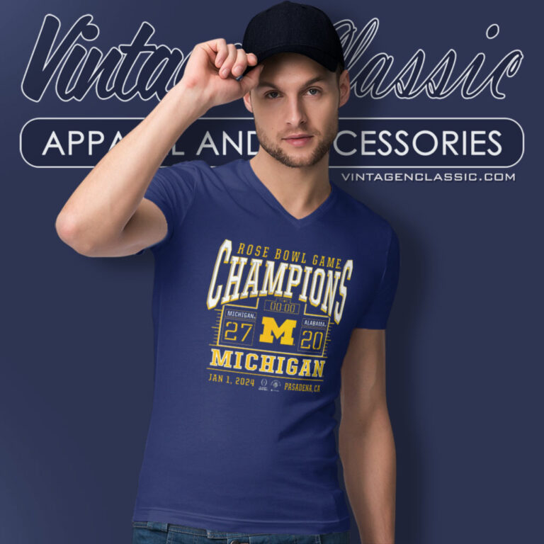 Michigan Rose Bowl Champion V Neck TShirt Michigan Rose Bowl Champion V Neck TShirt