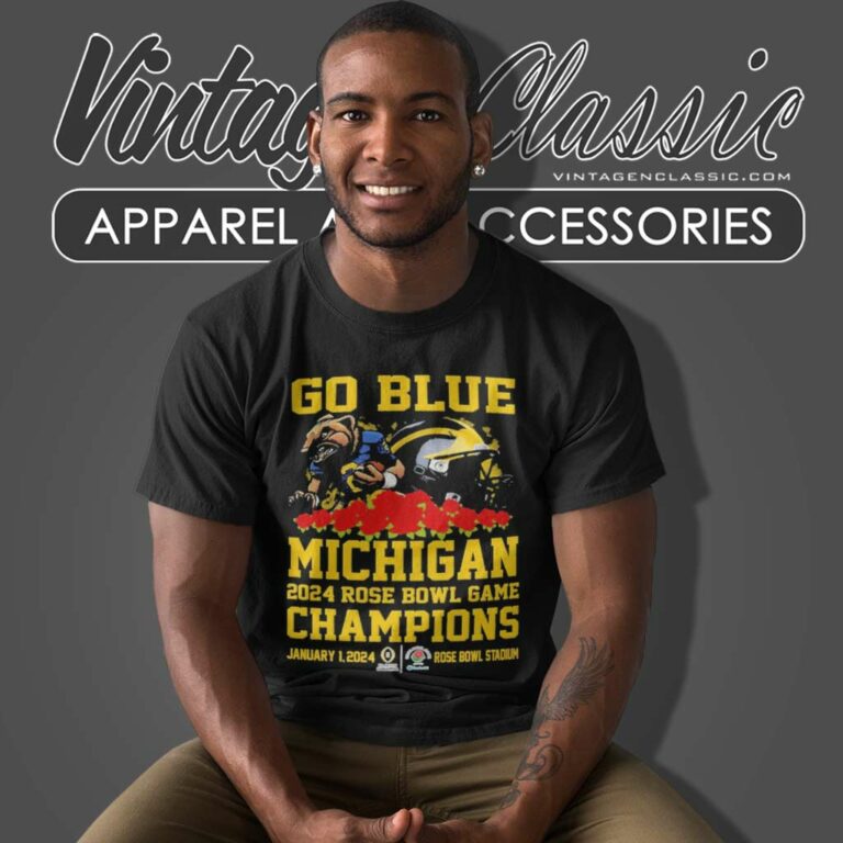 Michigan Rose Bowl Champions Mascot Go Blue T Shirt Michigan Rose Bowl Champions Mascot Go Blue T Shirt