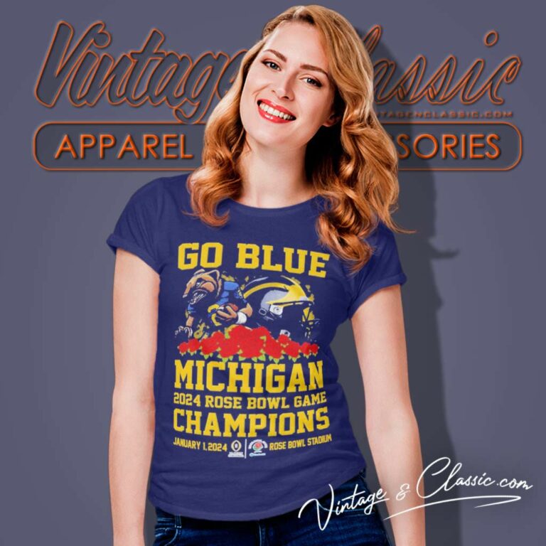 Michigan Rose Bowl Champions Mascot Go Blue Women TShirt Michigan Rose Bowl Champions Mascot Go Blue Women TShirt