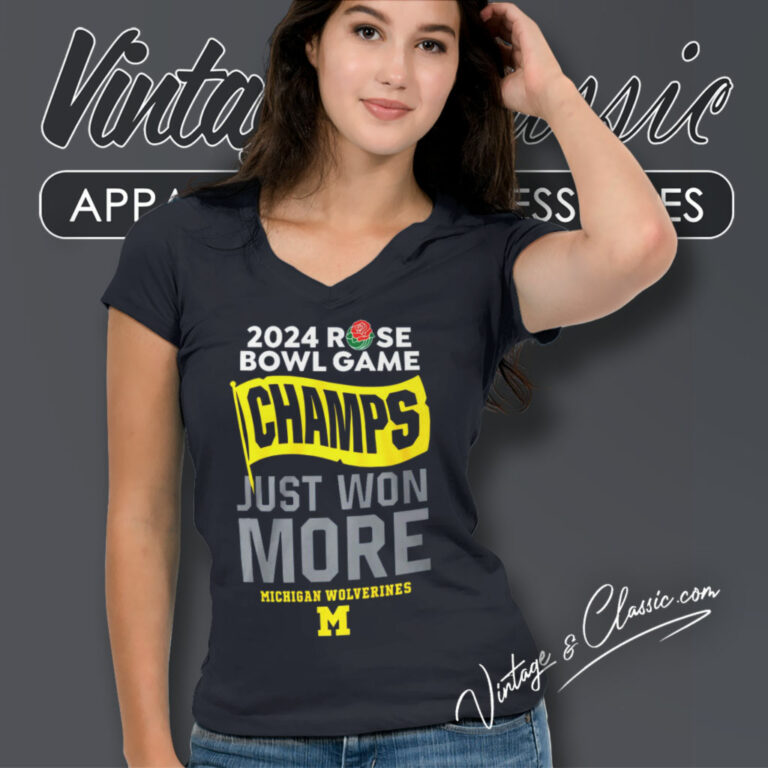 Michigan Rose Bowl Champions V Neck TShirt Michigan Rose Bowl Champions V Neck TShirt