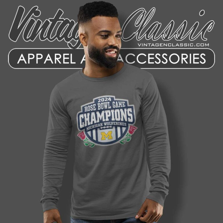 Michigan Rose Bowl Game 2024 Champions Long Sleeve Tee Michigan Rose Bowl Game 2024 Champions Long Sleeve Tee