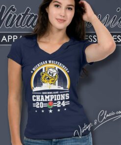 Michigan Rose Bowl Game Champions 2024 V Neck TShirt