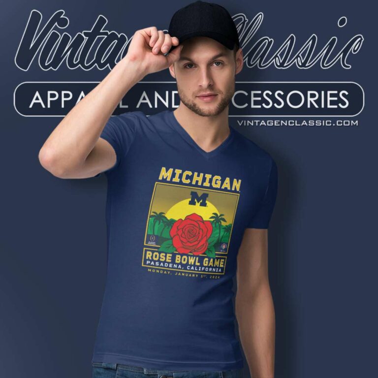 Michigan Rose Bowl Shirt Rose Bowl Game 2024 V Neck TShirt Michigan Rose Bowl Shirt Rose Bowl Game 2024 V Neck TShirt