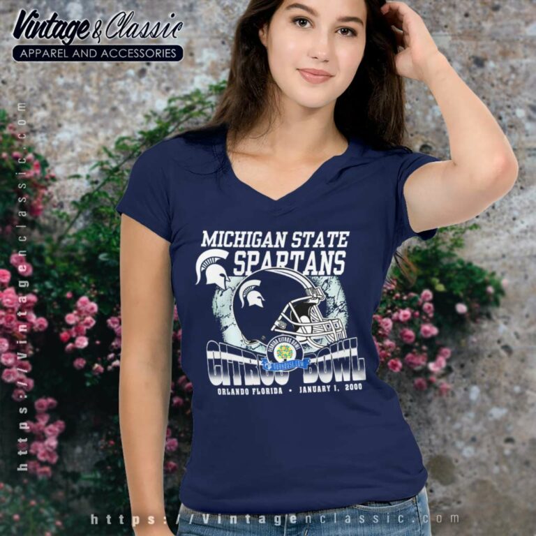 Michigan State Spartans Football V Neck TShirt Michigan State Spartans Football V Neck TShirt