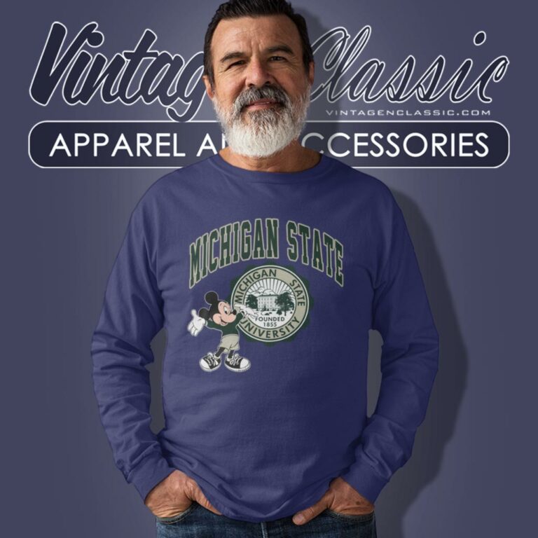 Michigan State University Mickey Long Sleeve Tee Michigan State University Mickey Long Sleeve Tee