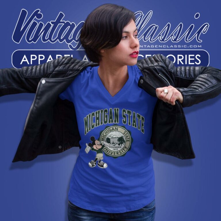 Michigan State University Mickey V Neck TShirt Michigan State University Mickey V Neck TShirt