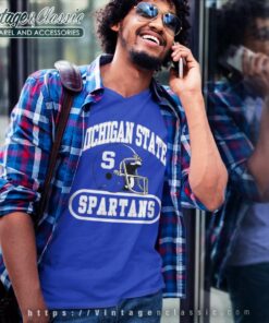 Michigan State University Spartans Football Shirt 5 Michigan State University Spartans Football V Neck TShirt