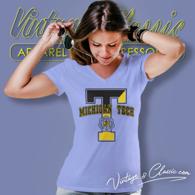 Michigan Tech University Mtu V Neck TShirt Michigan Tech University Mtu V Neck TShirt