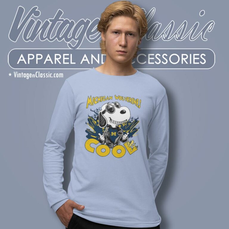 Michigan Wolverine Cool Snoopy Long Sleeve Tee Michigan Wolverine Cool Snoopy Long Sleeve Tee