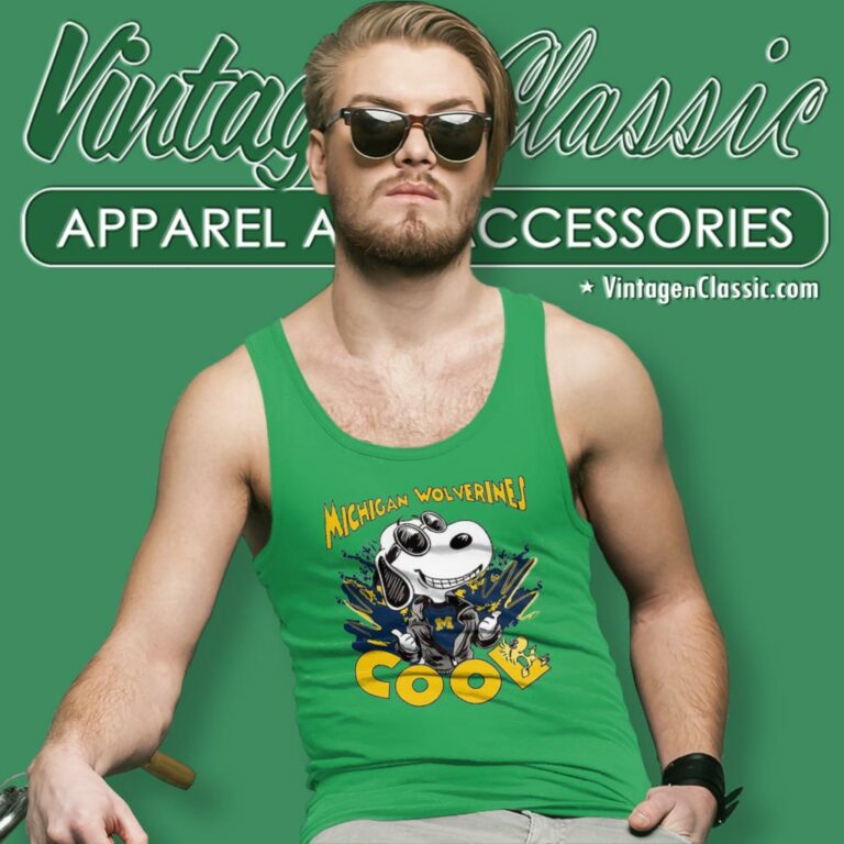 Michigan Wolverine Cool Snoopy Tank Top Racerback Michigan Wolverine Cool Snoopy Tank Top Racerback