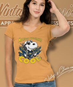 Michigan Wolverine Cool Snoopy V Neck TShirt