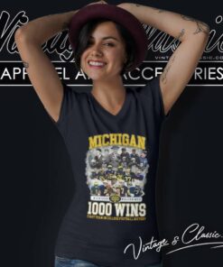 Michigan Wolverines 1000 Wins First Team In College Football History V Neck TShirt
