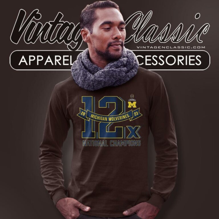 Michigan Wolverines 12x Football National Champions Exceptional Talent Long Sleeve Tee Michigan Wolverines 12x Football National Champions Exceptional Talent Long Sleeve Tee