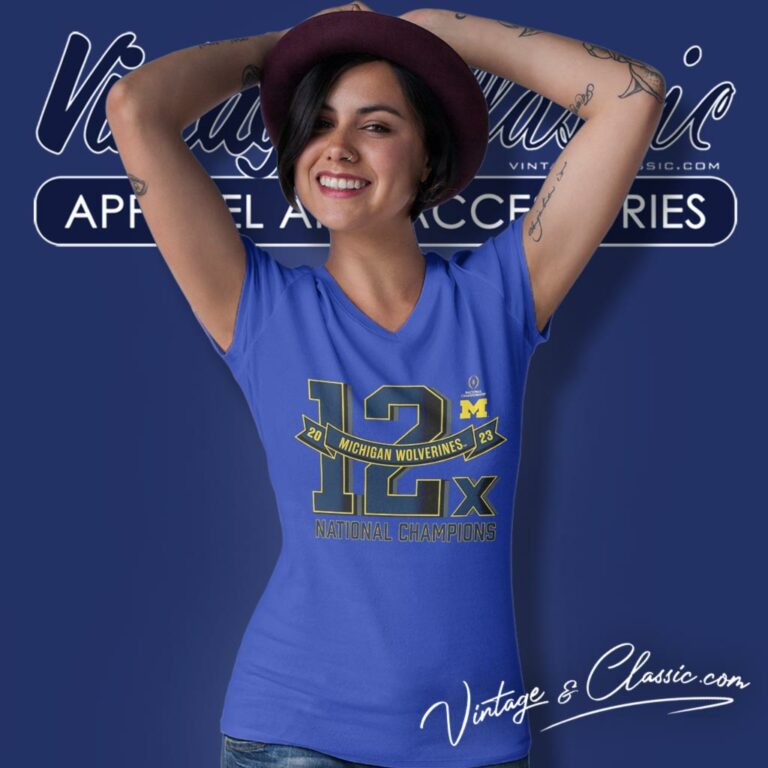 Michigan Wolverines 12x Football National Champions Exceptional Talent V Neck TShirt Michigan Wolverines 12x Football National Champions Exceptional Talent V Neck TShirt