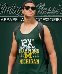 Michigan Wolverines 12x National Champions Tank Top Racerback