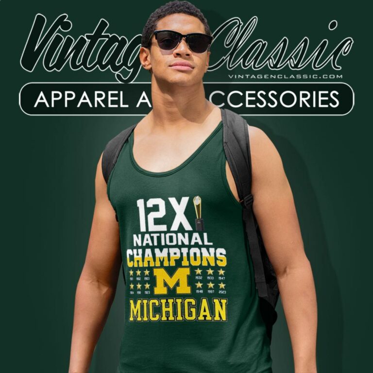 Michigan Wolverines 12x National Champions Tank Top Racerback Michigan Wolverines 12x National Champions Tank Top Racerback