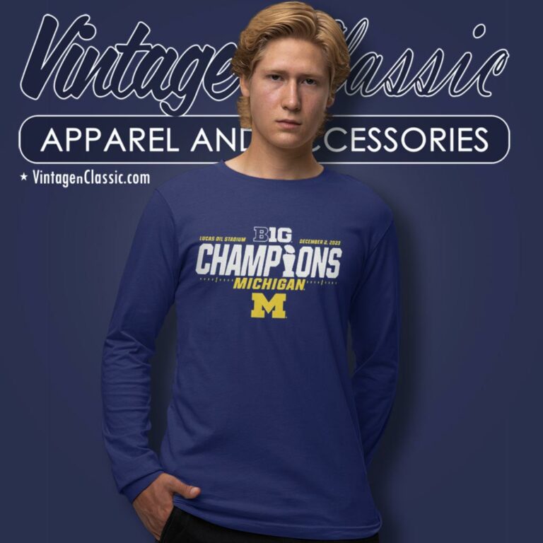 Michigan Wolverines 2023 Big 10 Champions Long Sleeve Tee Michigan Wolverines 2023 Big 10 Champions Long Sleeve Tee