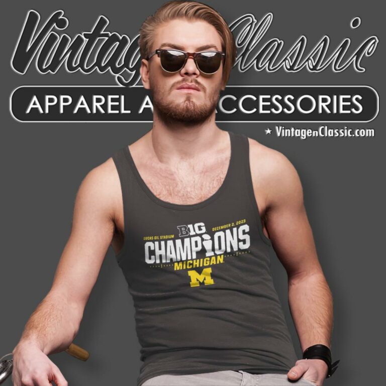 Michigan Wolverines 2023 Big 10 Champions Tank Top Racerback Michigan Wolverines 2023 Big 10 Champions Tank Top Racerback
