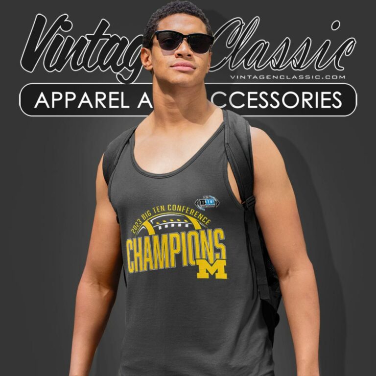 Michigan Wolverines 2023 Big Ten Football Conference Champions Tank Top Racerback Michigan Wolverines 2023 Big Ten Football Conference Champions Tank Top Racerback